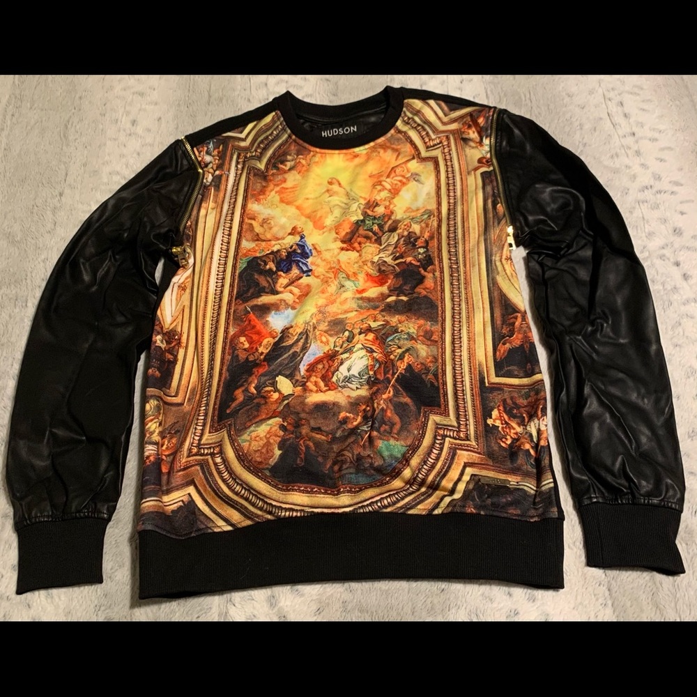 Hudson Angels Sweatshirt with Faux Leather Sleeves